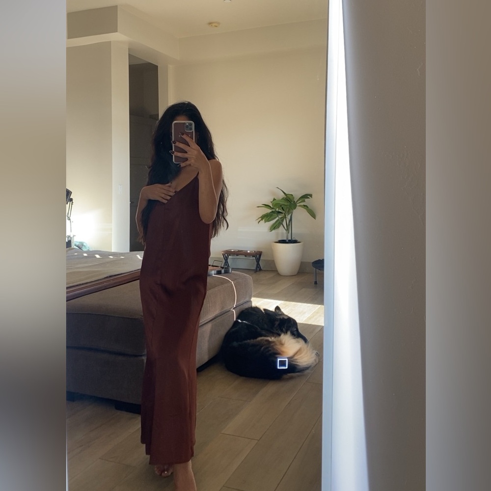 Elegant Brown Slip Dress